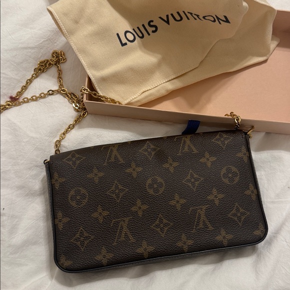 Louis Vuitton Brown Monogram Clutch with Gold Chain - Picture 5 of 5